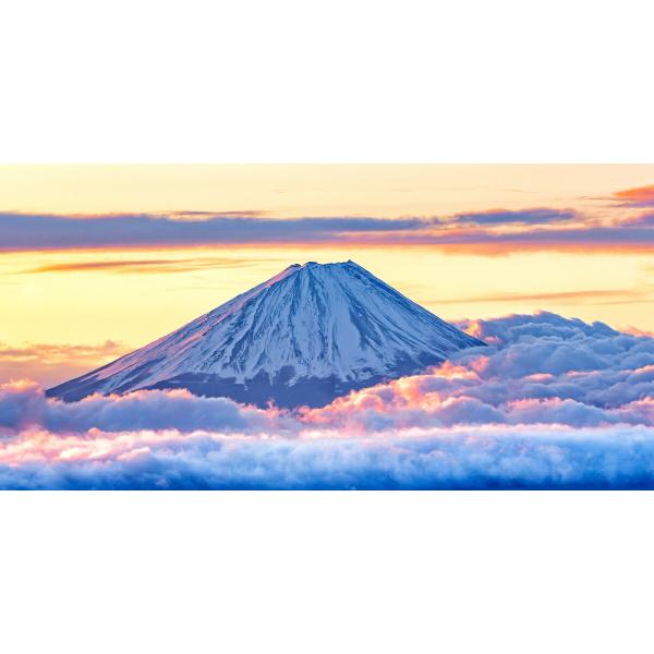 絵画風 壁紙ポスター (はがせるシール式) 黄金富士 八ヶ岳から望む朝日に染まる雲上の富士山 キャラ...