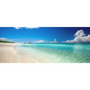 絵画風 壁紙ポスター (はがせるシール式) 沖縄 日本最南端、波照間島ニシノ浜の透き通った海 キャラ...
