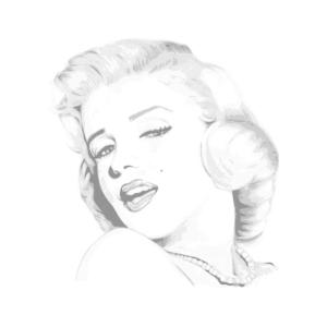 絵画風 壁紙ポスター (はがせるシール式) マリリン モンロー Marilyn Monroe キャラクロ(白地) MAM-002A1(A1版 585mm×830mm)＜日本製＞｜real-inter