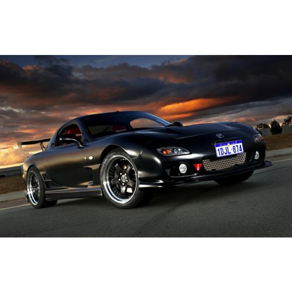 絵画風 壁紙ポスター (はがせるシール式) マツダ RX-7(3代目)FD3S型 チューニングカー ...