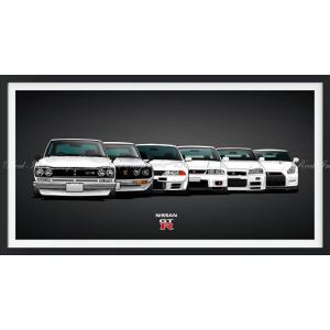 絵画風 壁紙ポスター (はがせるシール式) 日産 歴代GT-R スカイライン