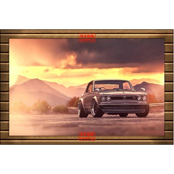 絵画風 壁紙ポスター (はがせるシール式) 日産 スカイライン 2000 GTX ハコスカ GT-R...