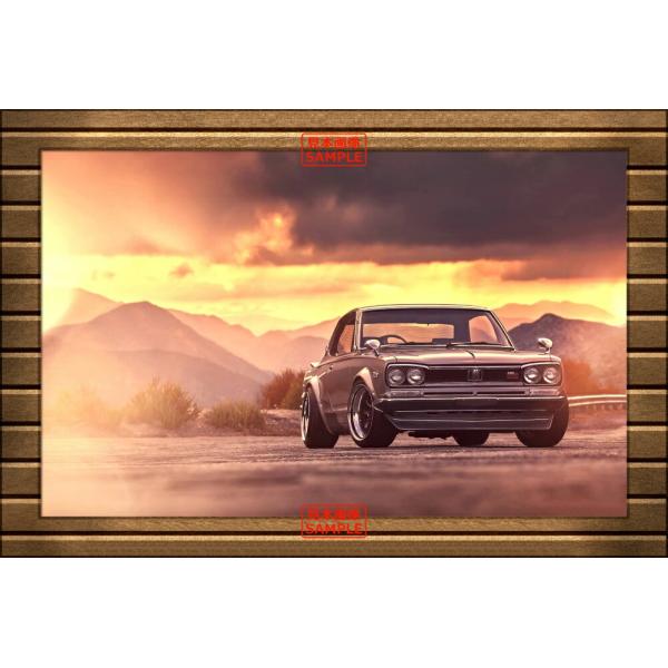 絵画風 壁紙ポスター (はがせるシール式) 日産 スカイライン 2000 GTX ハコスカ GT-R...