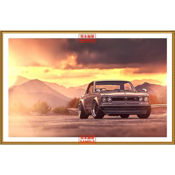 絵画風 壁紙ポスター (はがせるシール式) 日産 スカイライン 2000 GTX ハコスカ GT-R...