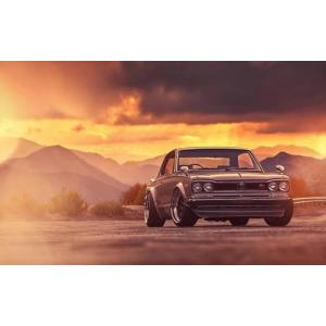 絵画風 壁紙ポスター (はがせるシール式) 日産 スカイライン 2000 GTX ハコスカ GT-R...