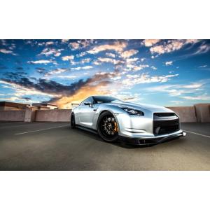 絵画風 壁紙ポスター (はがせるシール式) 日産 GT-R R35 前期型 2008年 シルバー キ...