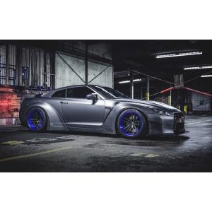 絵画風 壁紙ポスター (はがせるシール式) 日産 GT-R R35 リバティーウォーク シルバー キ...