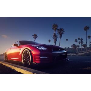 絵画風 壁紙ポスター (はがせるシール式) 日産 GT-R R35 中期型 2010年 赤 キャラク...