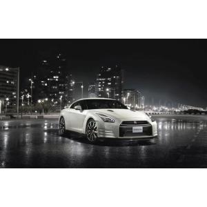 絵画風 壁紙ポスター (はがせるシール式) 日産 GT-R R35 中期型 2011年 ホワイト 夜...