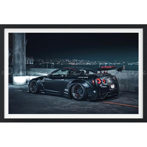 絵画風 壁紙ポスター (はがせるシール式) 日産 GT-R R35 リバティーウォーク 【額縁印刷】...