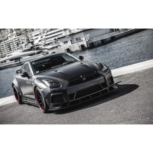 絵画風 壁紙ポスター (はがせるシール式) 日産 GT-R R35 中期型 カスタム ブラック キャ...