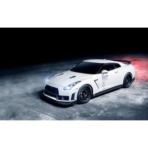 絵画風 壁紙ポスター (はがせるシール式) 日産 GT-R R35 中期型 カスタム ホワイト キャ...