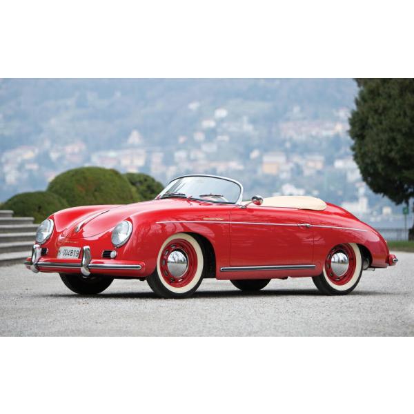 絵画風 壁紙ポスター (はがせるシール式) ポルシェ 356 スピードスター 1955年 レッド キ...