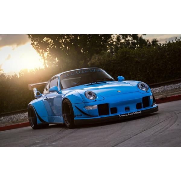絵画風 壁紙ポスター (はがせるシール式) ポルシェ 911 クーペ RWBチューニングカー 993...