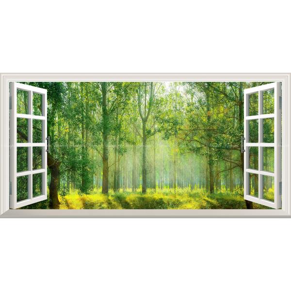 絵画風 壁紙ポスター (はがせるシール式) 新緑と紅葉の森林浴 目の保養 癒し 【窓仕様】 キャラク...