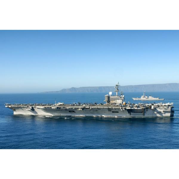 絵画風 壁紙ポスター (はがせるシール式) 空母 ロナルド・レーガン USS アメリカ 海軍 航空母...
