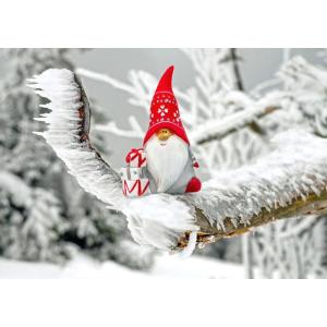 絵画風 壁紙ポスター (はがせるシール式) ホワイトクリスマス サンタクロース 飾り 雪景色 X&apos;m...