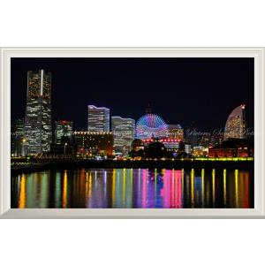 絵画風 壁紙ポスター (はがせるシール式) 横浜 みなとみらい 夜景 MM21
