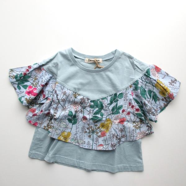 30%OFF Gemeaux ジェモー 花柄切替Tシャツ 子供服 トップス 半袖 2019SS