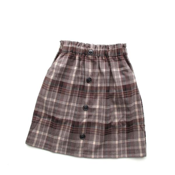 SALE 50%OFF スカート MAKE YOUR DAY チェックスカート ブラウン 120cm...
