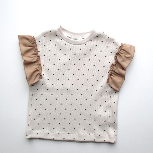 Tシャツ SERAPH 袖フリルTシャツ ベージュ 120cm 130cm 子供服 子ども服 トップ...