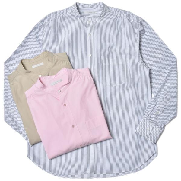 garoh ガロウ garoh shirts02 コットン ブロード バンドカラーシャツ