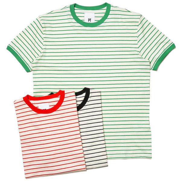 PT TORINO ピーティー トリノ コットン ボーダー 半袖 クルーネック カットソー