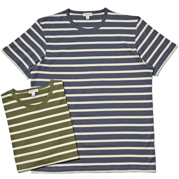 SUNSPEL サンスペル コットン ライトウエイト ボーダー クルーネック カットソー