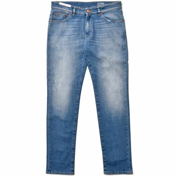 PT TORINO DENIM ピーティートリノデニム コットン ストレッチ ウォッシュド ダメージ...