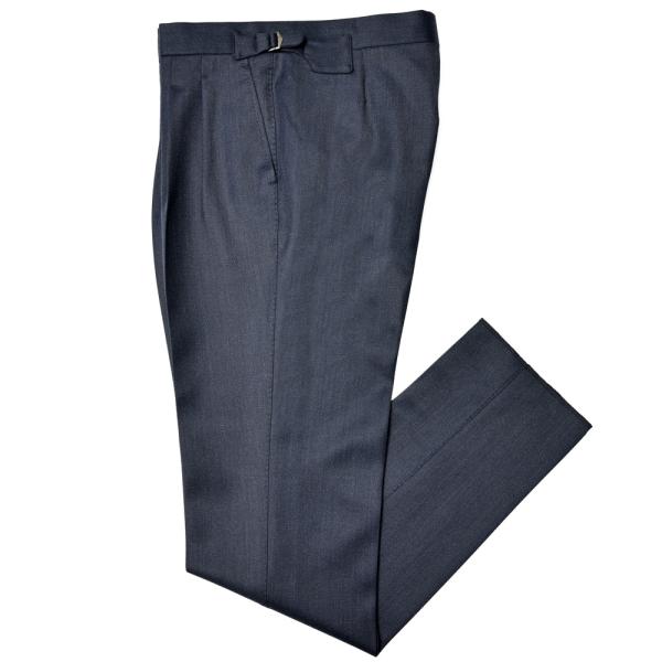 garoh ガロウ pants02 ウール カバートクロス 2プリーツ サイドアジャスター テーパー...