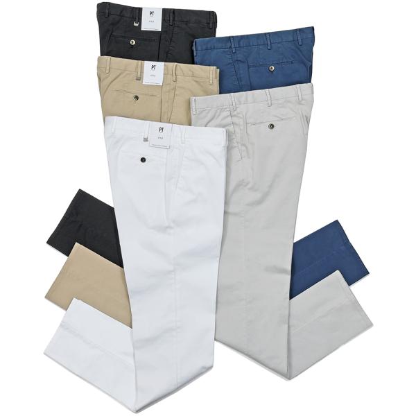 PT TORINO（ピーティートリノ）コットンストレッチ ギャバジン ノープリーツパンツ SLIM ...