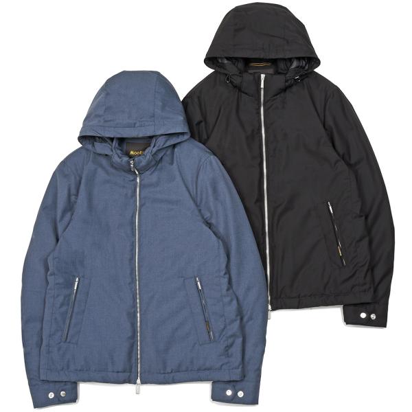 MooRER ムーレーALBINI-PUM ポリエステルレーヨン サキソニー 撥水 フーデッド ダウ...