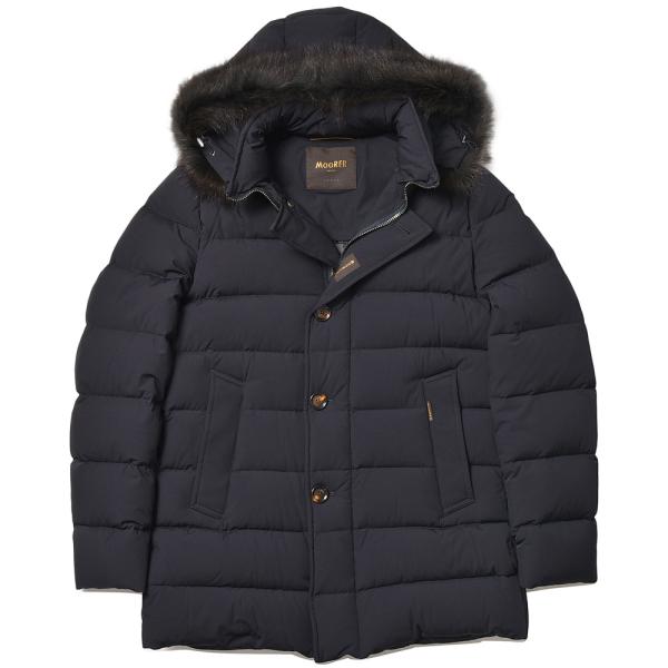 MOORER ムーレー MORESCO-KN ナイロン ストレッチ フーデッド ファー ダウンジャケ...