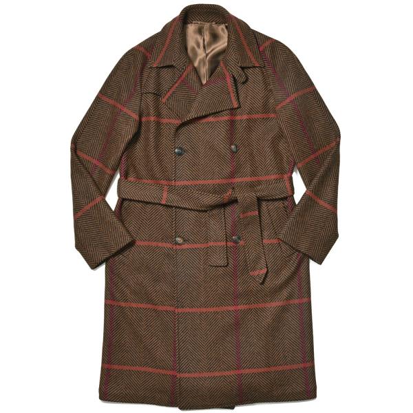 STILE LATINO スティレ ラティーノ ウール ヘリンボーン オーバーペーン トレンチコート...