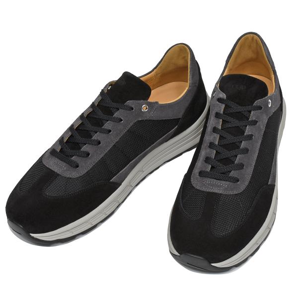 C.QP（シーキューピー）RENNA カーフスエード×ナイロンメッシュ レースアップ ランニングスニ...