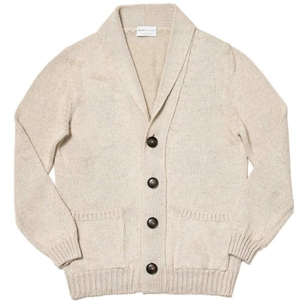 Settefili Cashmere セッテフィーリ カシミア リネン コットン ショールカラー ニ...