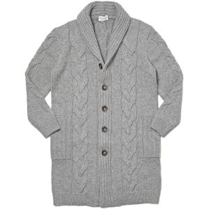 Settefili Cashmere セッテフィーリ カシミア ウール カシミヤ ケーブル ショールカラー ロングニットカーディガン｜realclothing