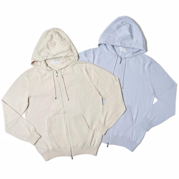 Settefili Cashmere セッテフィーリ カシミア コットン ジップアップ ニットパーカ...