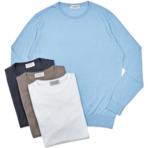 JOHN SMEDLEY ジョンスメドレー DAVID シーアイランドコットン 30ゲージ クルーネ...