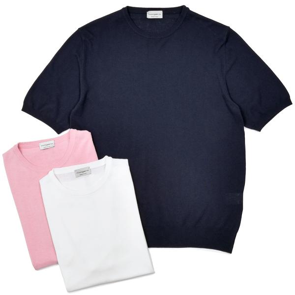 morgano モルガーノ クレープコットン ガーメントダイ 12ゲージ クルーネックニット