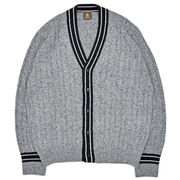 Paul Stuart（ポールスチュアート）カシミヤリネン ケーブル クリケットカーディガン