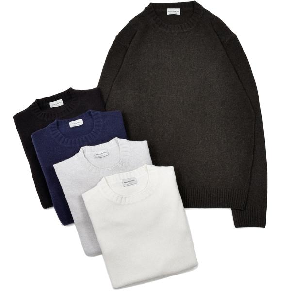 morgano（モルガーノ）エクストラファインメリノウール カシミヤ 7ゲージ クルーネックニット