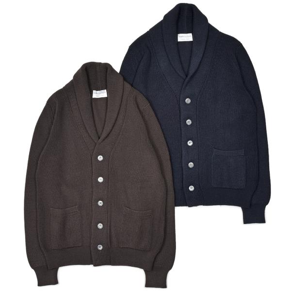 Settefili Cashmere（セッテフィーリ カシミア）ウール リブ編み ショールカラーカー...