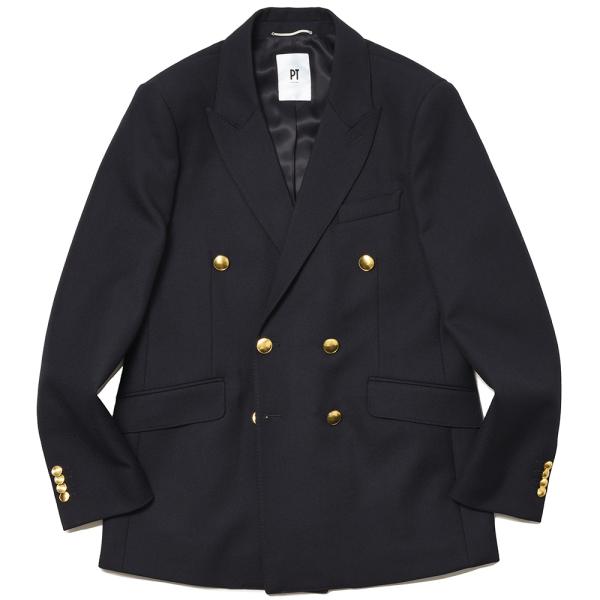 PT TORINO ピーティー トリノ ヴァージンウール 2プライ ゴールドメタルボタン ダブル6B...