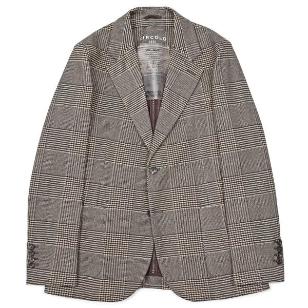 CIRCOLO 1901（チルコロ1901）コットンジャージー グレンチェック シングルジャケット