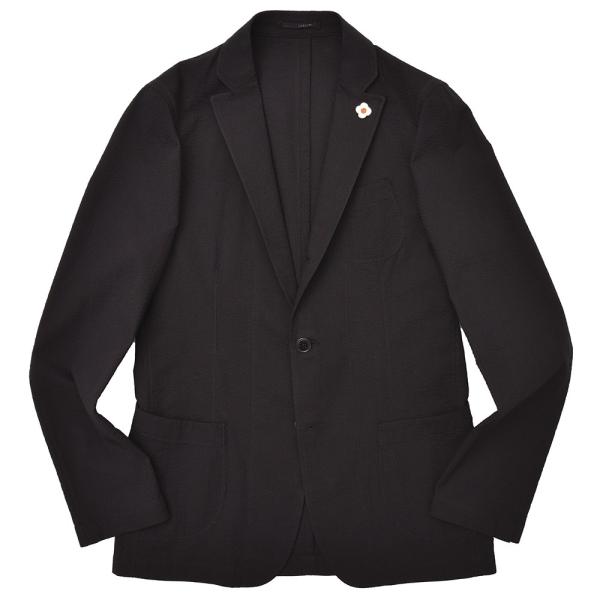 LARDINI（ラルディーニ）コットン シアサッカー ソリッド シングル3Bシャツジャケット