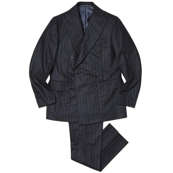 STILE LATINO スティレ ラティーノ LEO ヴァージンウール フランネル チョークストラ...