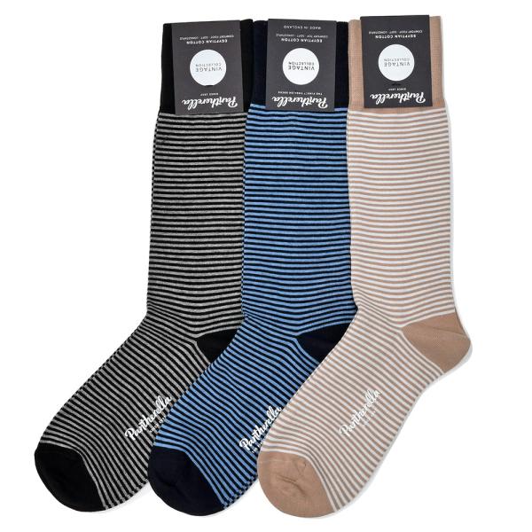 Pantherella（パンセレラ）HOLST コットンナイロン ボーダー ソックス 535642