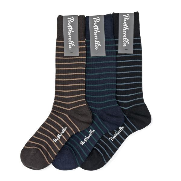 Pantherella（パンセレラ）WORTHINGTON メリノウールナイロン ボーダー ソックス...