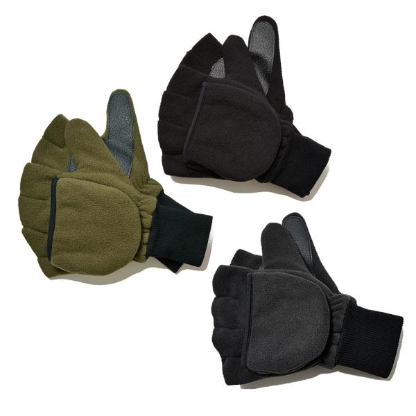 DENTS デンツ フリース 裏起毛 フィンガーレス&amp;ミトン ハンティンググローブ 37-0745